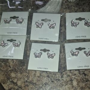 Silver Butterfly Stud Earrings